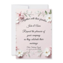 Floral wedding invitation card