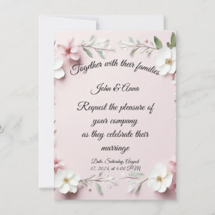 Floral wedding invitation card