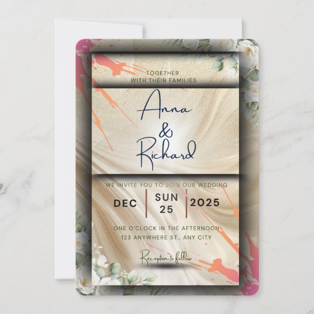 Floral Wedding Invitation Card (Front)