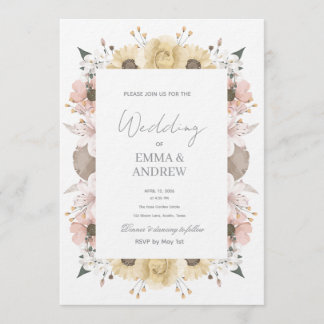 Floral Wedding Invitation – Elegant
