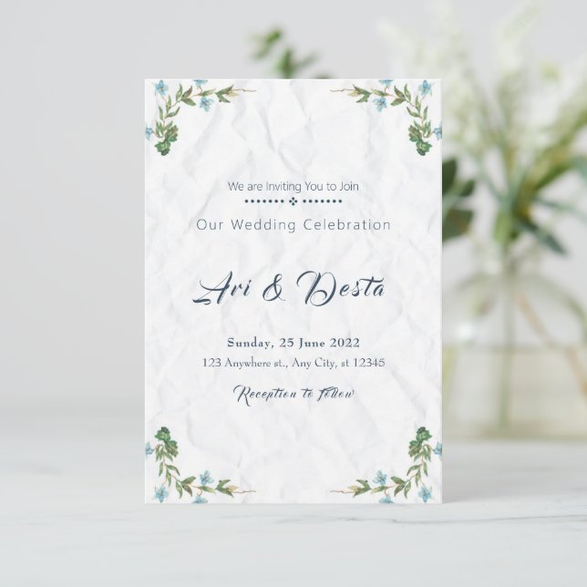Floral Wedding Invitation Flyer (Standing Front)