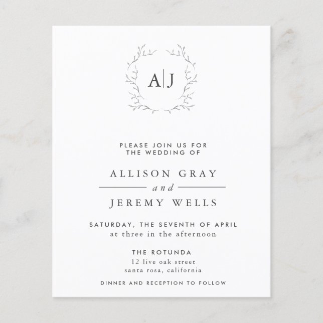 Floral Wedding Invitation Flyer (Front)