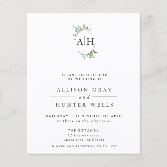 Floral Wedding Invitation Flyer (Front)