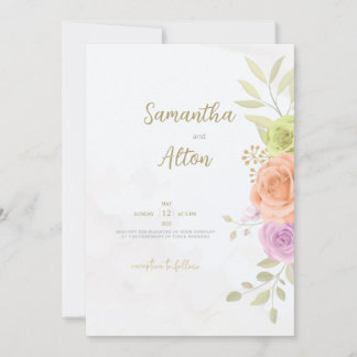 Floral Wedding Invitation Personalized Cards