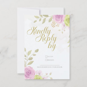 Floral Wedding Invitation RSVP Card