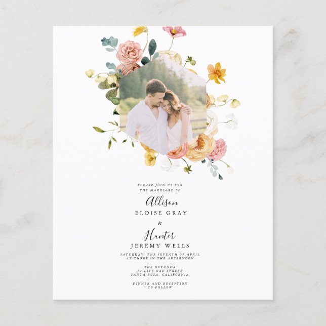Floral Wedding Invitation | Sutton (Front)