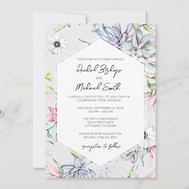 Floral Wedding Invitation Template (Front)