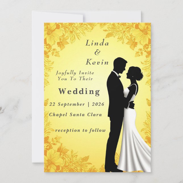 ✨ Floral Wedding Invite For Romantic Ceremony ✨ (Front)