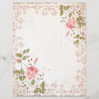Floral Wedding Letterhead, Rose paper, Weddings