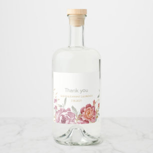 Floral wedding liquor bottle label