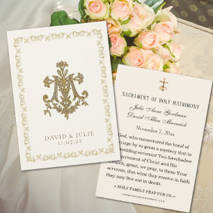 Floral Wedding Marian Cross Holy Card