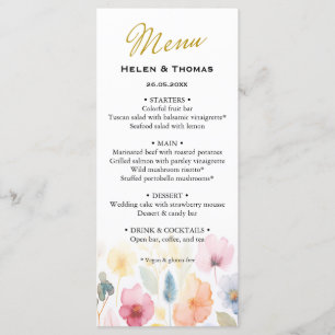 Floral Wedding Menu