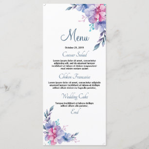 Floral Wedding Menu Card