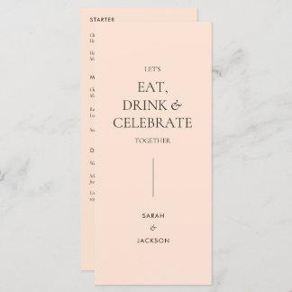Floral Wedding Menu in Peach