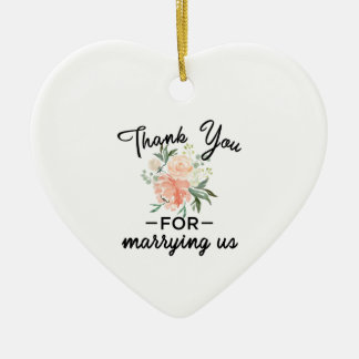 Floral Wedding Officiant Thank You Ceramic Tree Decoration