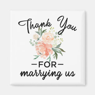 Floral Wedding Officiant Thank You Fridge Door Magnet