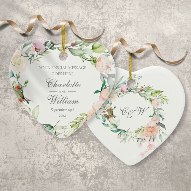 Floral Wedding Ornament Anniversary Ornamenent (Creator Uploaded)