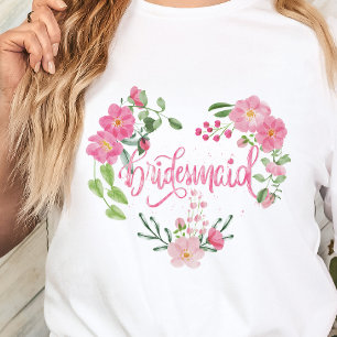 Floral Wedding Party Bridesmaid Tri-Blend Shirt
