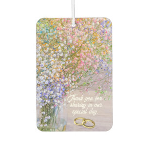 Floral Wedding Party Favour Car Air Freshener