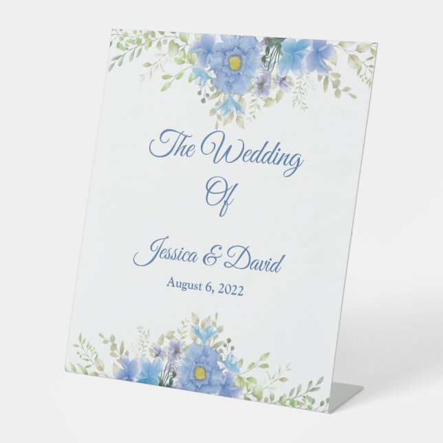 Floral Wedding Pedestal Sign (Front)