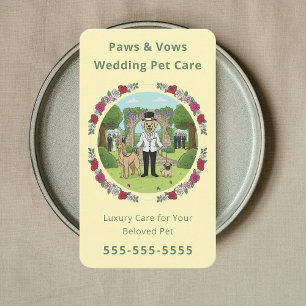Floral Wedding Pet Care Wedding Pet Services Business Card