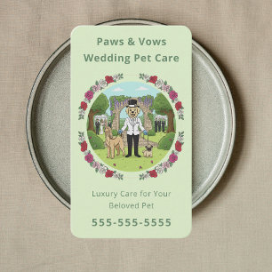 Floral Wedding Pet Services Wedding Pet Care Business Card
