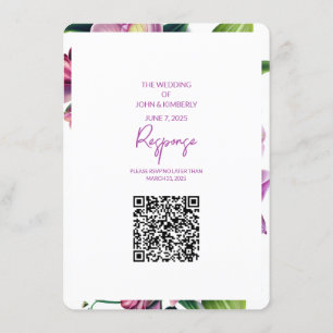 Floral Wedding Photo & QR Code Enclosure Card