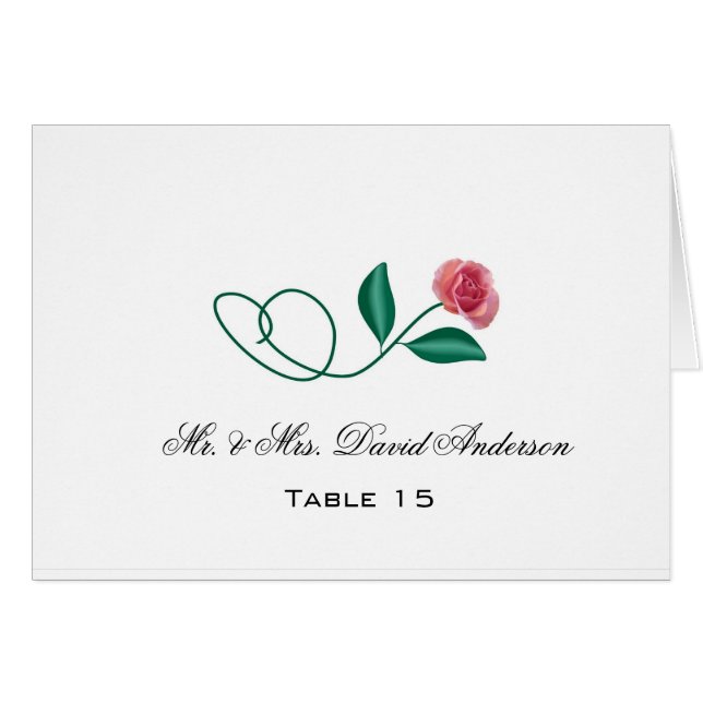 Floral Wedding Place Card (Front Horizontal)