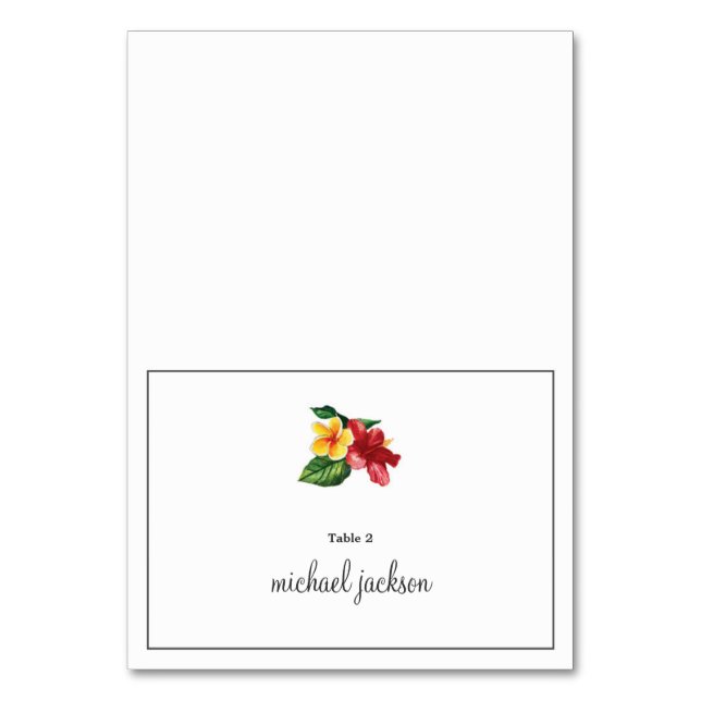 Floral Wedding Place Card (Front)