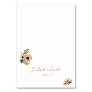 Floral Wedding Place card