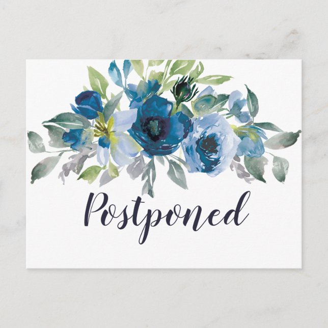 Floral Wedding Postponement Announcement Postcard (Front)
