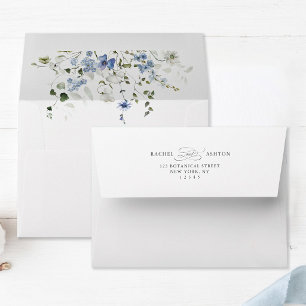 Floral Wedding Pre-Printed Return Address Envelope