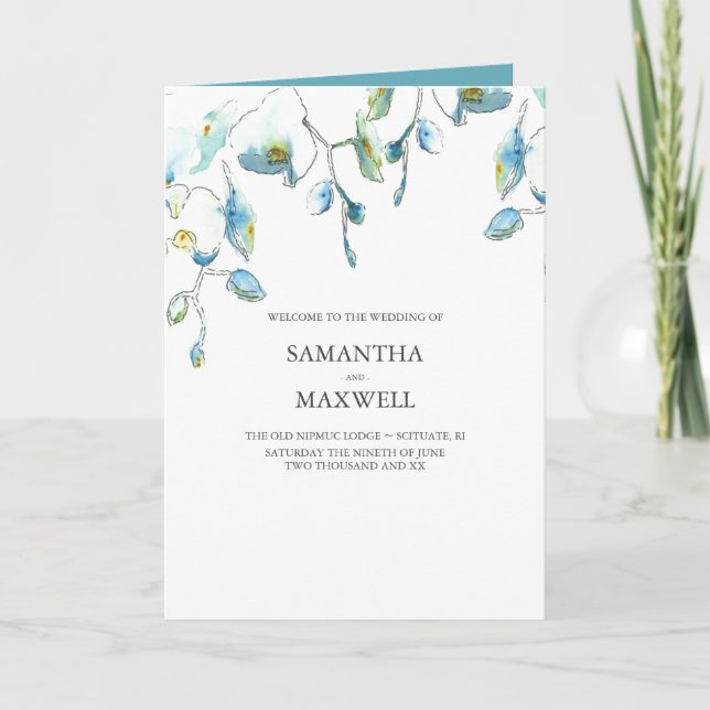 Floral Wedding Program Templates (Front)