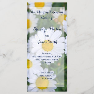Floral Wedding Programs Rack Cards Daisy