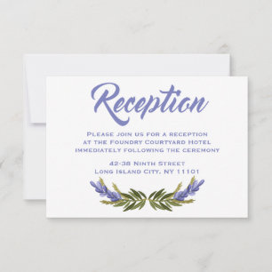 Floral Wedding Purple Lavender Flowers Reception Invitation