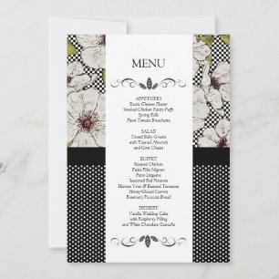 Floral Wedding Reception Menu Cards