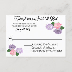 Floral Wedding Reception Only RSVP Card