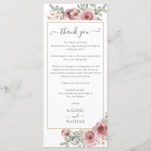 Floral Wedding Reception Thank You Place Card
