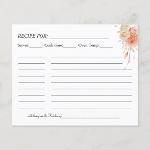 Floral Wedding Recipe Card