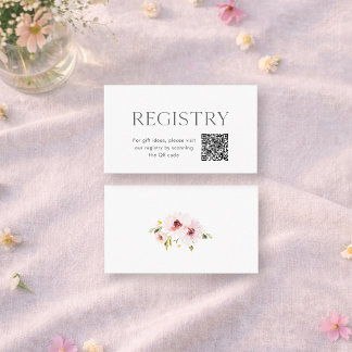Floral Wedding Registry Insert with QR Code