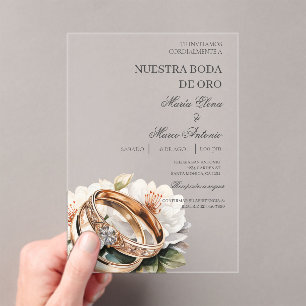 Floral wedding ring acrylic wedding  acrylic invitations