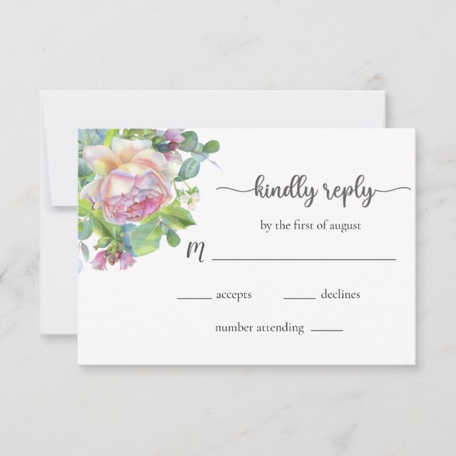Floral Wedding RSVP Card (Front)