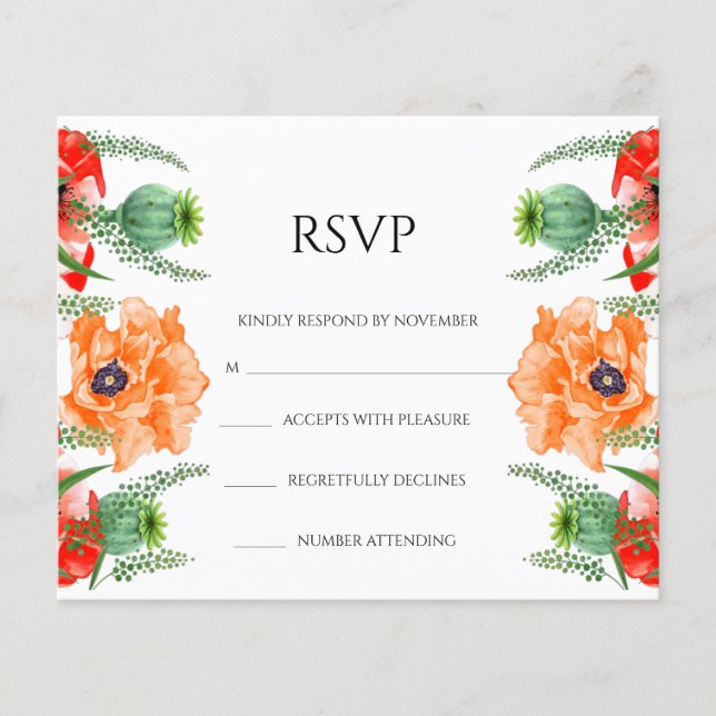 Floral Wedding RSVP Card Flyer (Front)
