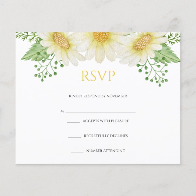 Floral Wedding RSVP Card Flyer (Front)