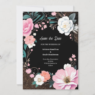 Floral Wedding Save the Date Card
