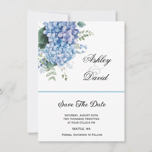 Floral Wedding Save The Date Invitation (Front)