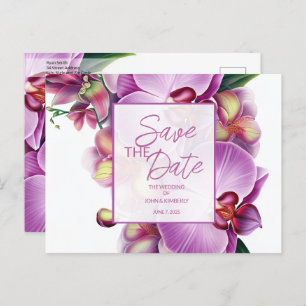 Floral Wedding Save the Date Photo & QR Code Announcement Postcard