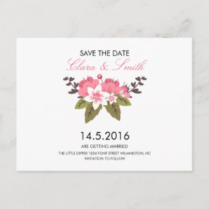Floral Wedding Save The Date Postcard