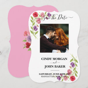 Floral Wedding Save The Date - Sweat Pea