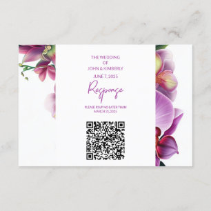 Floral Wedding Save the Date with Photo & QR Code Enclosure Card